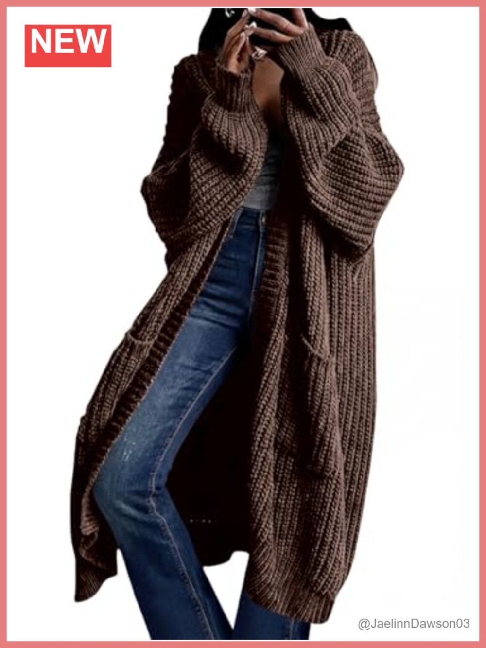 Oversized Long Cardigan Sweater Knit Coat with Pockets